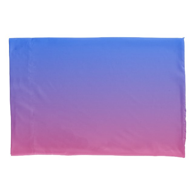 Blue and pink ombre gradient pillowcase (Front)