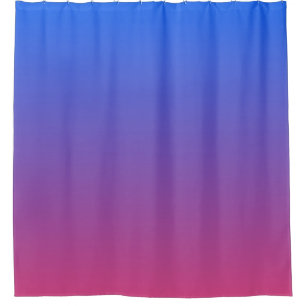 Blue and pink ombre gradient shower curtain