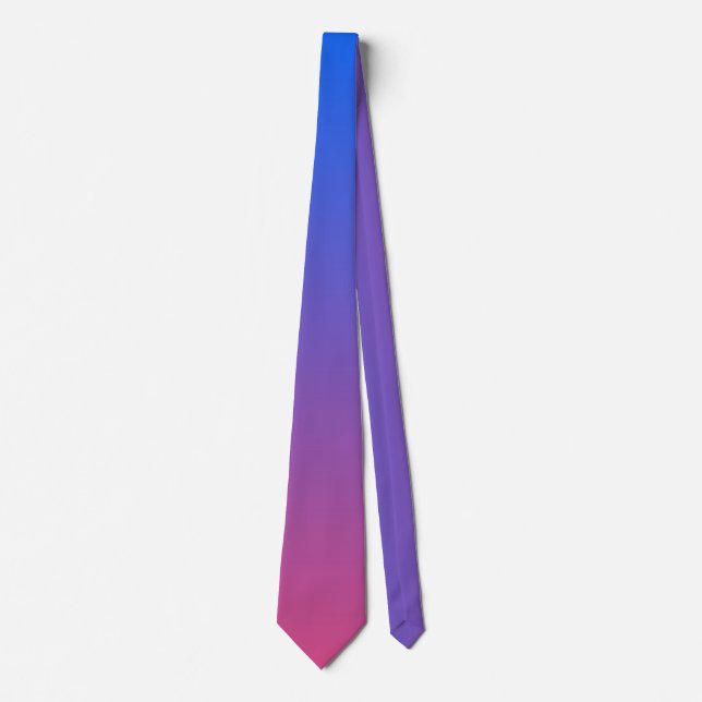 Blue and pink ombre gradient tie (Front)