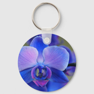 Blue and Pink Orchid Key Ring