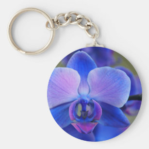 Flower Glass Dome Key Ring Violet Orchids Photo Keychain Orchid Art Gift,M72 Orchid Flower Key Ring 