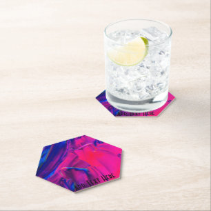 Blue and Pink Paint strokes Paper Coaster