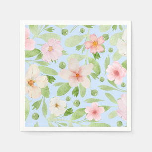 Blue and pink pastel floral pattern  napkin