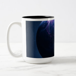 Blue and Pink Planet Two-Tone Coffee Mug