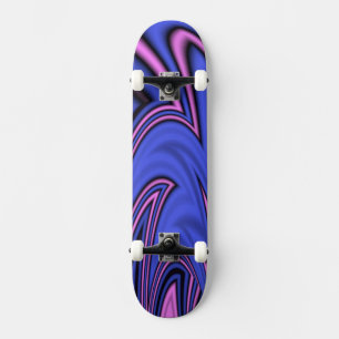 Blue and Pink Polar Art Skateboard
