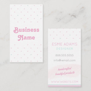 Blue and Pink Polka Dots Business Card