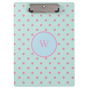 Blue and Pink Polka dots Clipboard