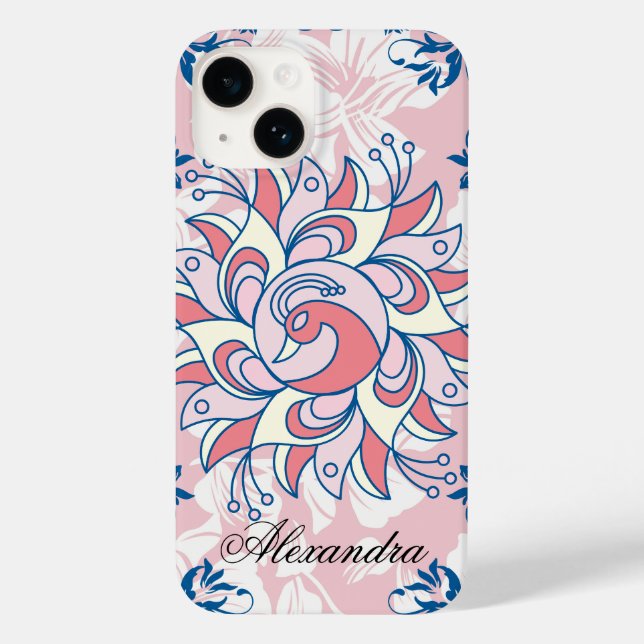 Blue and Pink Rangoli Serenity Case-Mate iPhone Case (Back)
