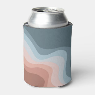 Blue and pink retro style waves can cooler