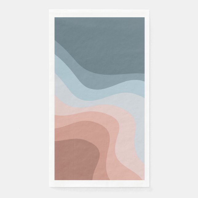 Blue and pink retro style waves napkin (Front)