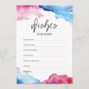 Blue and pink Splash Baby Shower Wishes for baby Invitation