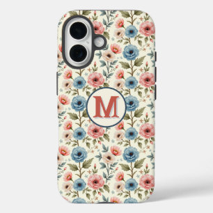 Blue and Pink Spring Floral Fantasy iPhone 16 Case