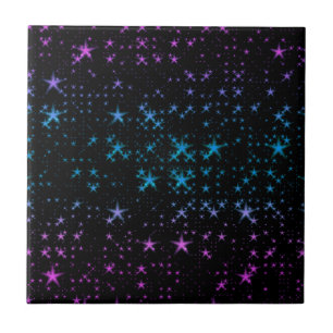 Blue And Pink Stars Tile