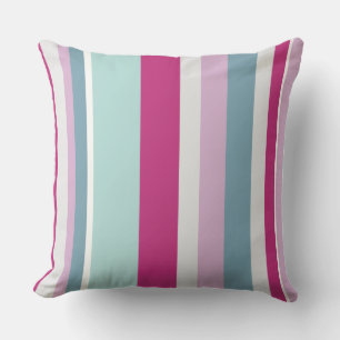 Blue and pink stripes cushion