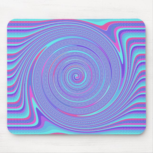 Blue and Pink Swirl Mousepad (Front)