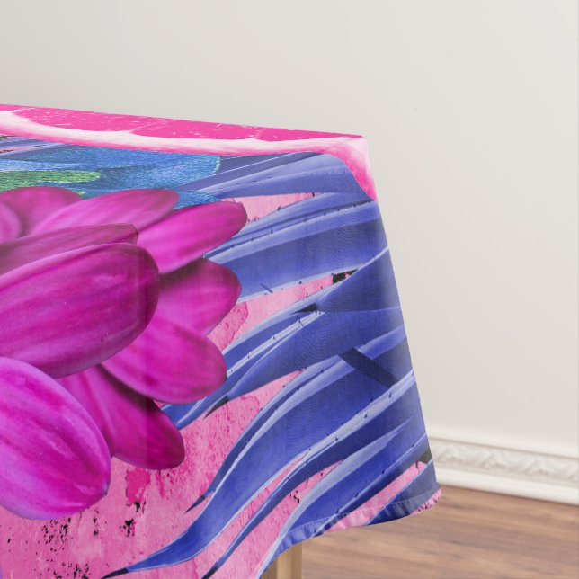 Blue and Pink.  Tablecloth (In Situ)