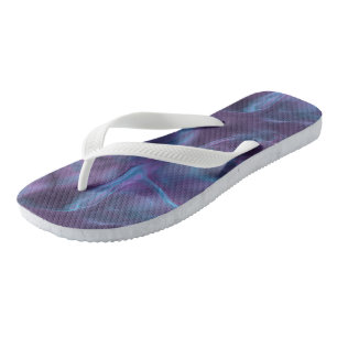 Blue and Purple Abstract Flip Flops