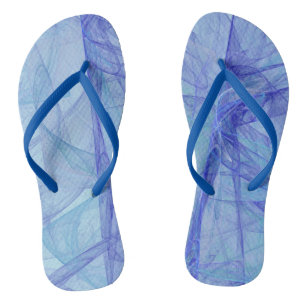blue and purple abstract flip flops