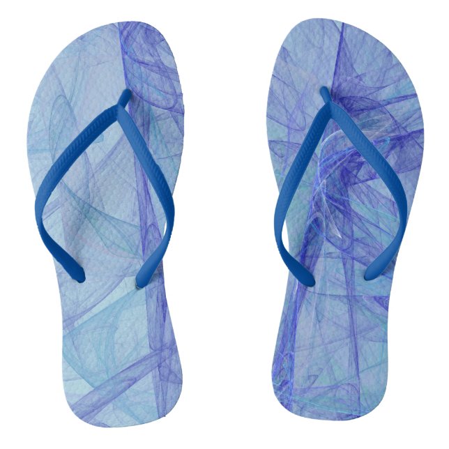 blue and purple abstract flip flops (Footbed)