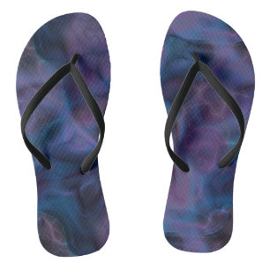 Blue and Purple Abstract Flip Flops