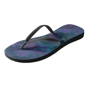 Blue and Purple Abstract Flip Flops