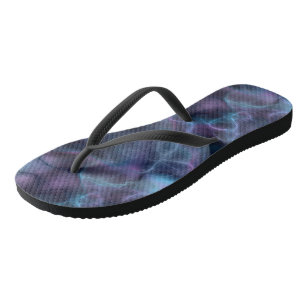 Blue and Purple Abstract Flip Flops