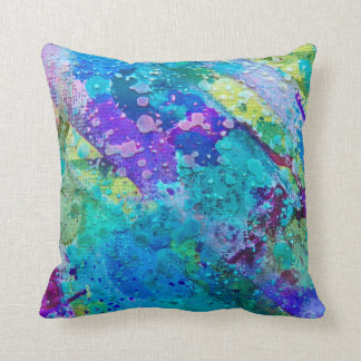 Blue and purple abstract funky pillow
