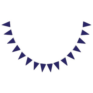 Blue and purple abstract shapes blend together in  bunting 