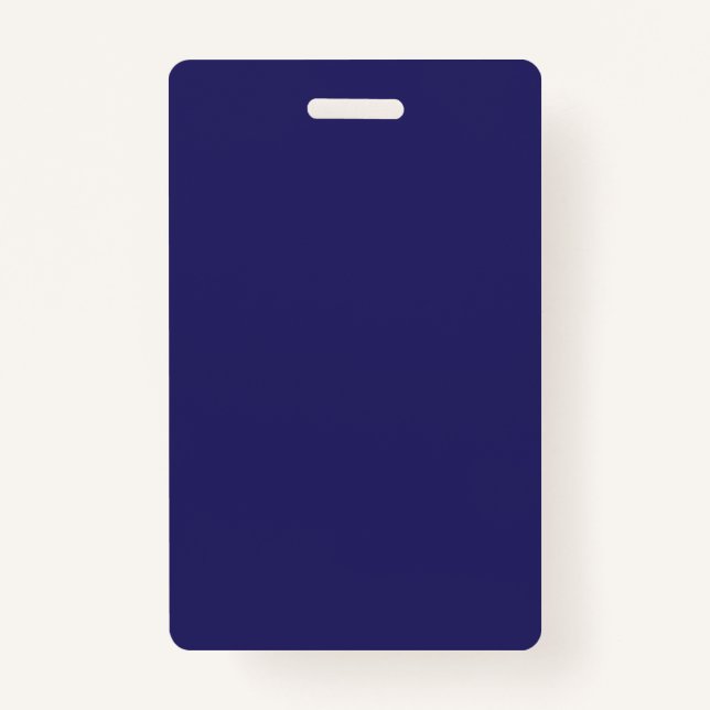 Blue and purple abstract shapes blend together in  ID badge (Front)