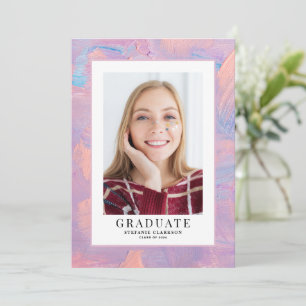 Blue and Purple Acyrlic Background Graduation Announcement