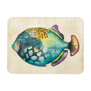 Blue and Purple Aquarium Fish Magnet