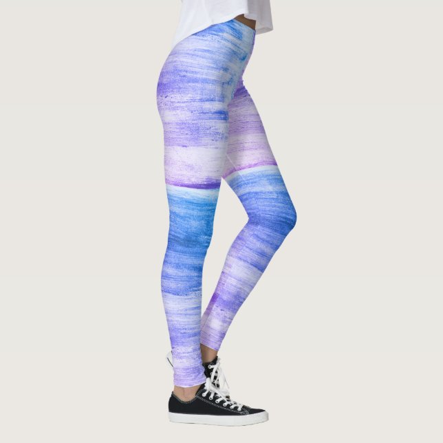 Blue and Purple Artsy Swirls Leggings (Right)
