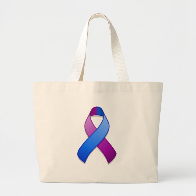 Blue and Purple Awareness Ribbon Bag (Front)