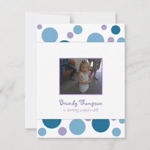 Blue and Purple Bubbles Birthday Party Invitation