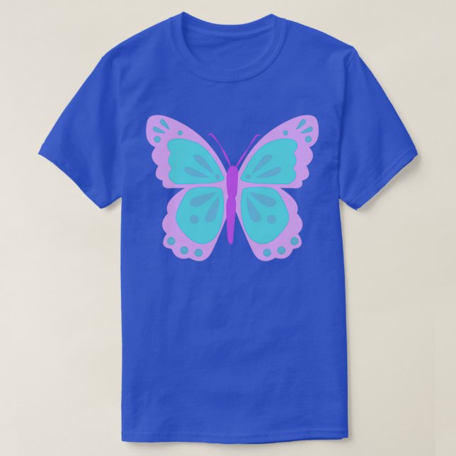 Blue and Purple Butterfly 1 T-Shirt (Design Front)