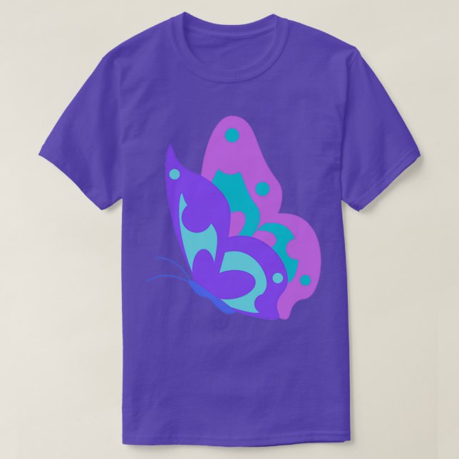 Blue and Purple Butterfly 6 T-Shirt (Design Front)
