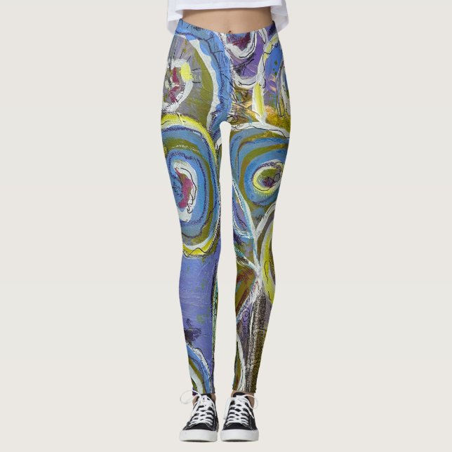 Blue and Purple by Lydia's Art Sangria Leggings (Front)