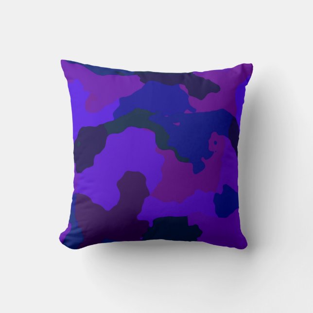 Blue and Purple Camouflage Cushion (Front)