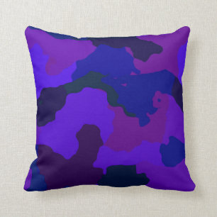 Blue and Purple Camouflage Cushion