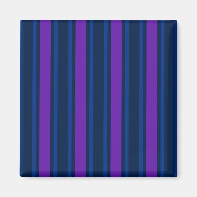 Blue and purple candy stripes magnet (Front)