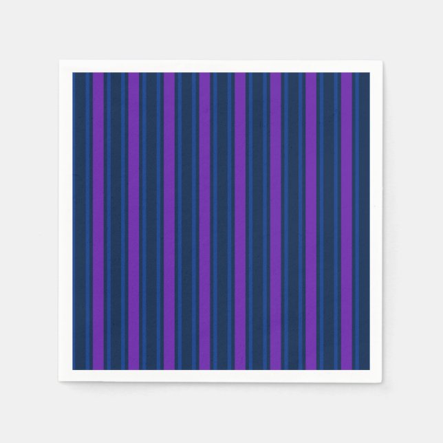 Blue and purple candy stripes napkin (Front)