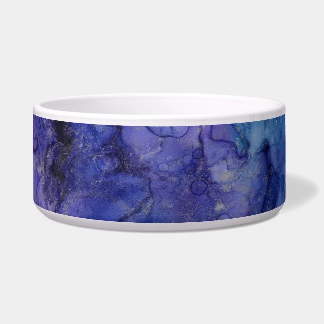 blue and purple cat food bowl (Front)