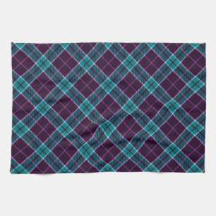 Blue and Purple Christmas Plaid Pattern Tea Towel