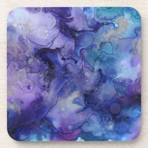 blue and purple coaster set