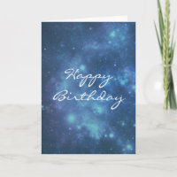 Blue and Purple Cosmic Space Image Happy Birthday