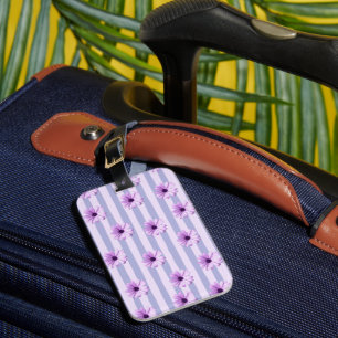 Blue and Purple Daisy Pattern Luggage Tag