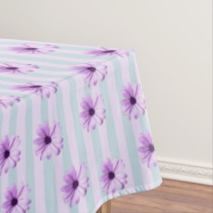 Blue and Purple Daisy Pattern Tablecloth
