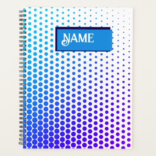 blue and purple Dotted striped pattern Planner (Front)