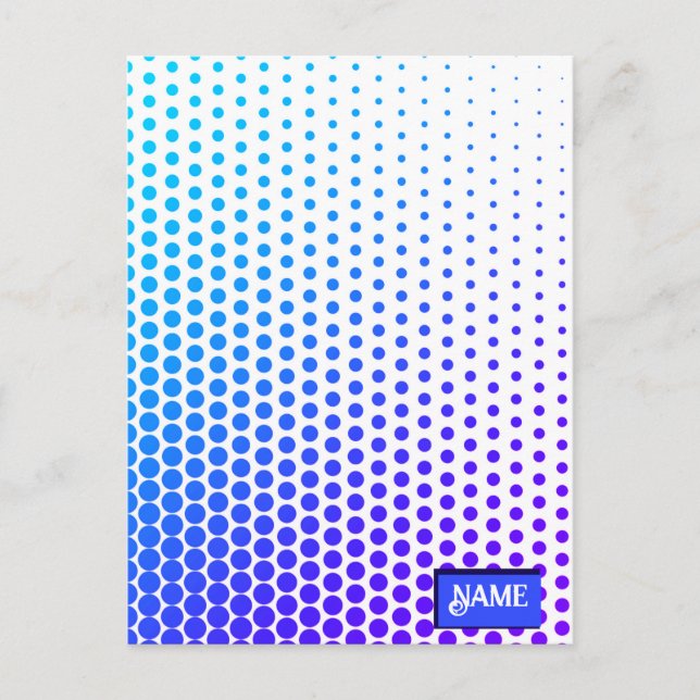 blue and purple Dotted striped pattern Postcard (Front)