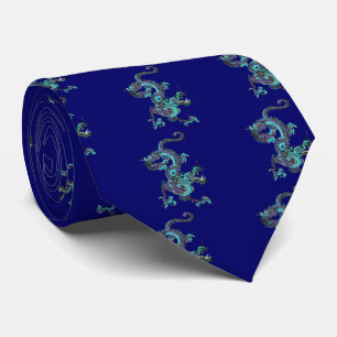 Blue And Purple Dragon Tie